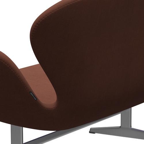 [product_category]-Fritz Hansen Swan Sofa 2 Seater, Satin Brushed Aluminium/Steelcut Medium Brown-Fritz Hansen-3321-STI365-SPAL-FRI-5