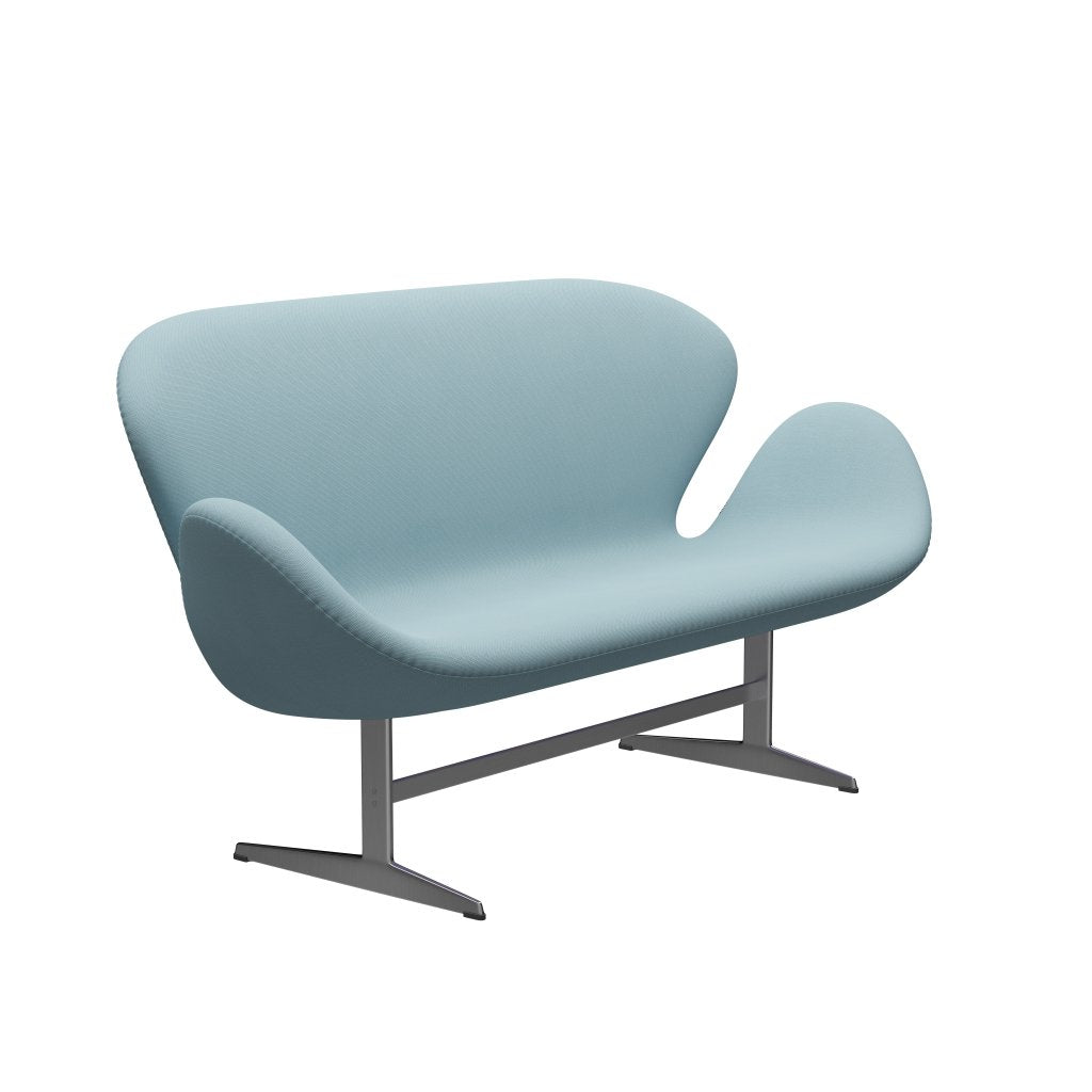 [product_category]-Fritz Hansen Swan Sofa 2 Seater, Satin Brushed Aluminium/Steelcut Pastel Blue-Fritz Hansen-3321-STI820-SPAL-FRI-2