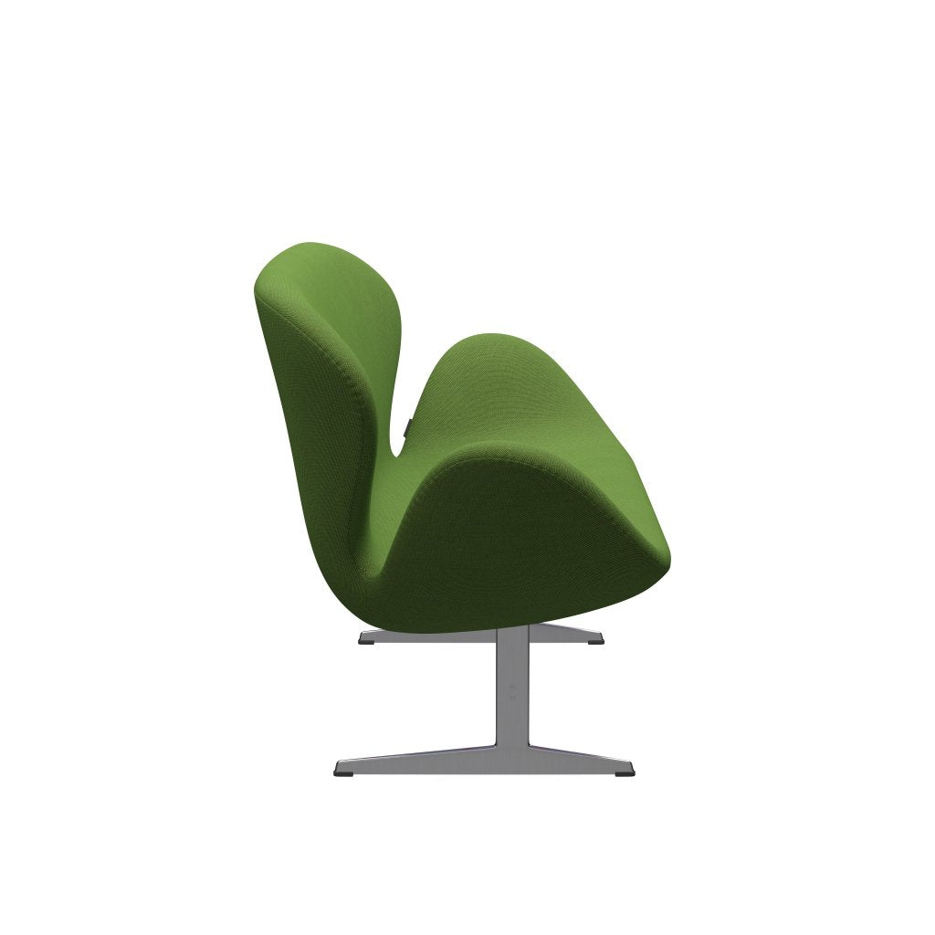 [product_category]-Fritz Hansen Swan Sofa 2 Seater, Satin Brushed Aluminium/Steelcut Trio Grass Green-Fritz Hansen-3321-STR953-SPAL-FRI-3