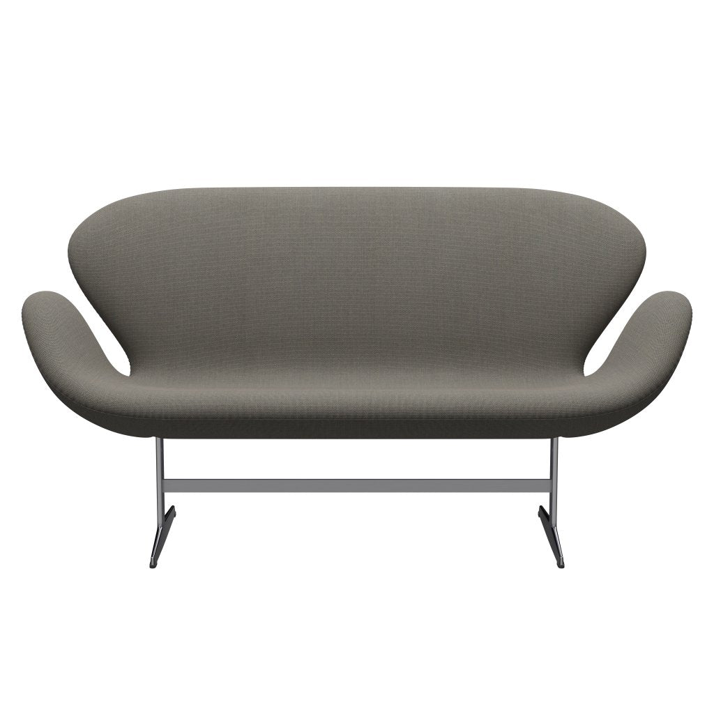 [product_category]-Fritz Hansen Swan Sofa 2 Seater, Satin Brushed Aluminium/Steelcut Trio Light Brown-Fritz Hansen-3321-STR253-SPAL-FRI-1