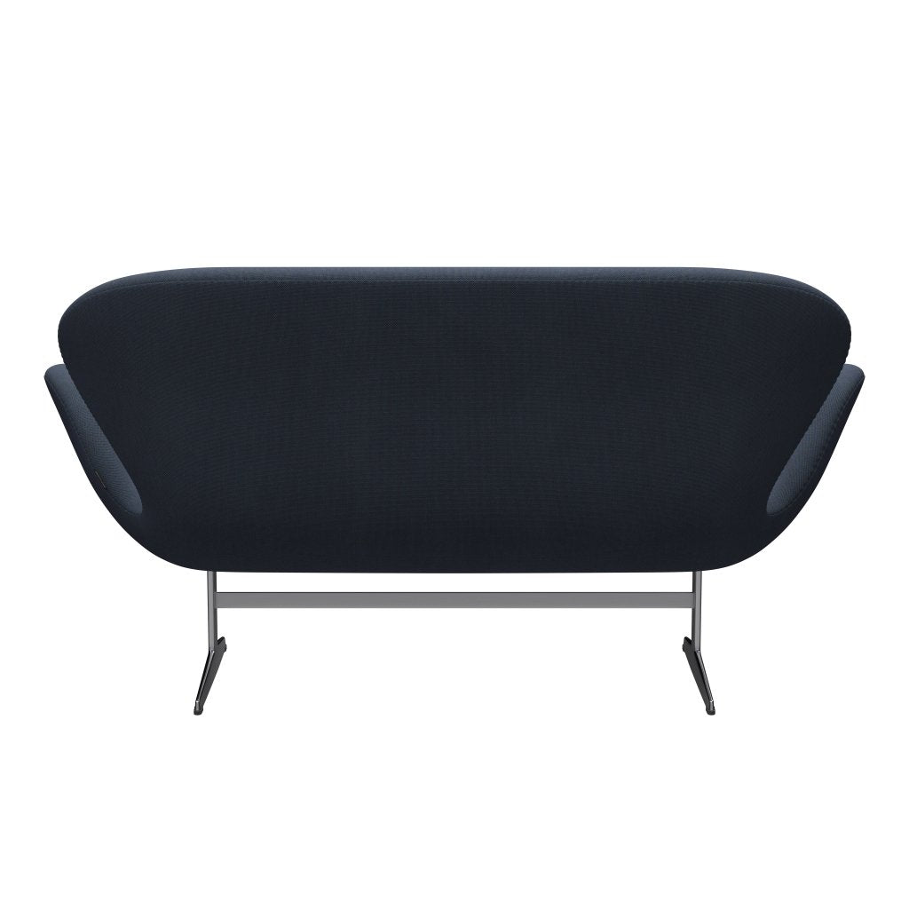 [product_category]-Fritz Hansen Swan Sofa 2 Seater, Satin Brushed Aluminium/Steelcut Trio Olive Green/Turquoise-Fritz Hansen-3321-STR883-SPAL-FRI-4