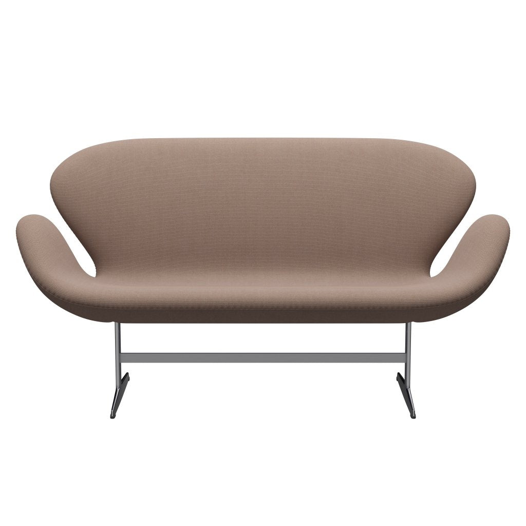 [product_category]-Fritz Hansen Swan Sofa 2 Seater, Satin Brushed Aluminium/Steelcut Trio Sand Colours-Fritz Hansen-3321-STR426-SPAL-FRI-1