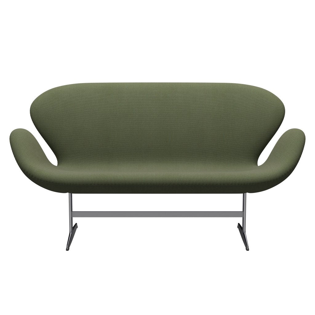 [product_category]-Fritz Hansen Swan Sofa 2 Seater, Satin Brushed Aluminium/Steelcut Trio Soft Green-Fritz Hansen-3321-STR946-SPAL-FRI-1