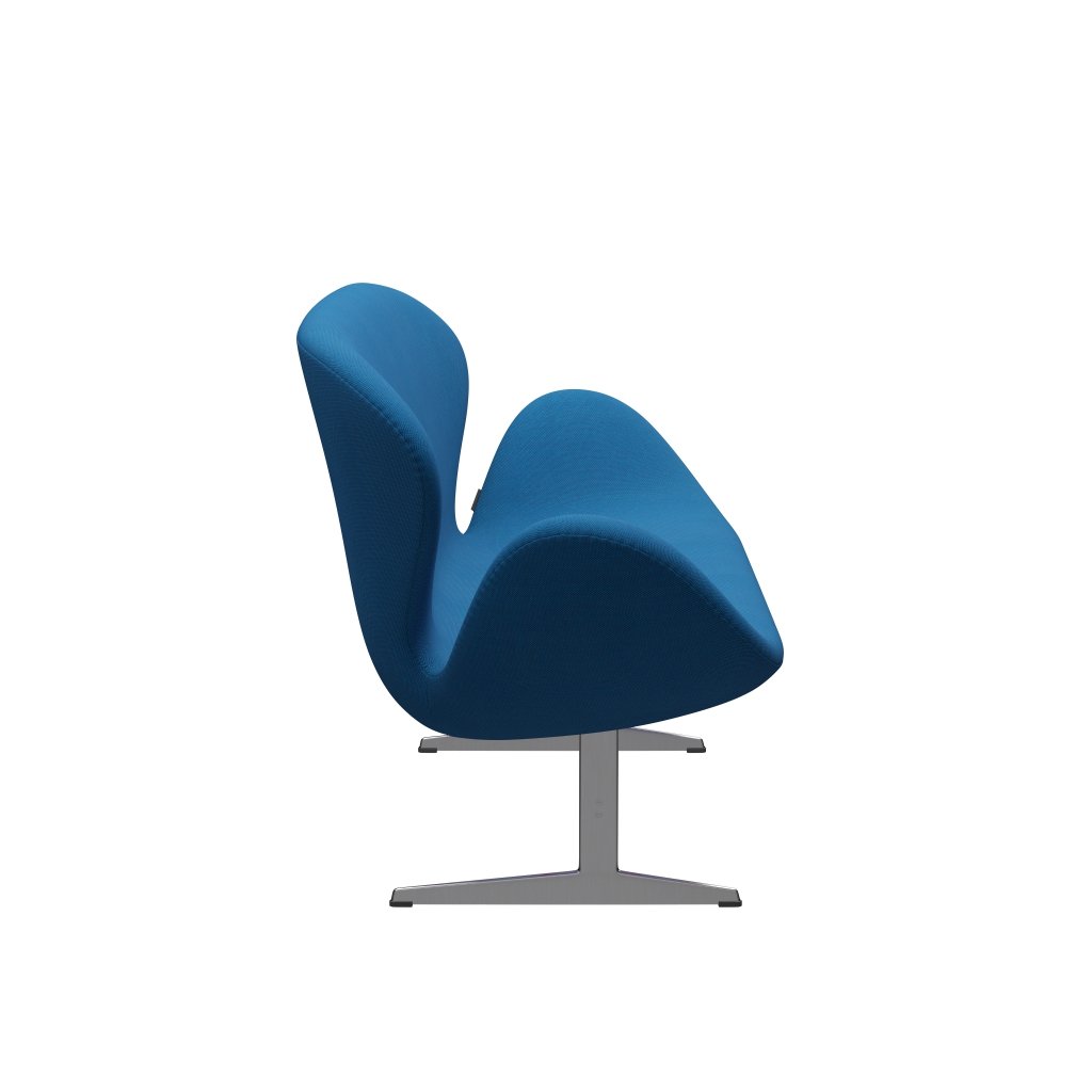 [product_category]-Fritz Hansen Swan Sofa 2 Seater, Satin Brushed Aluminium/Steelcut Trio Turquoise/Blue-Fritz Hansen-3321-STR865-SPAL-FRI-3