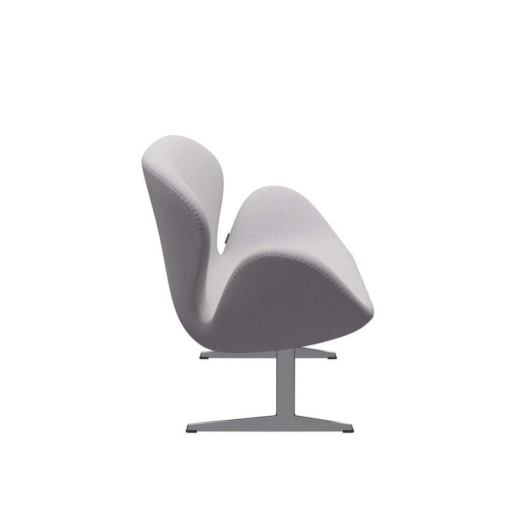 Fritz Hansen Swan canapé 2 places, aluminium brossé en satin / trio Steelcut blanc et gris clair