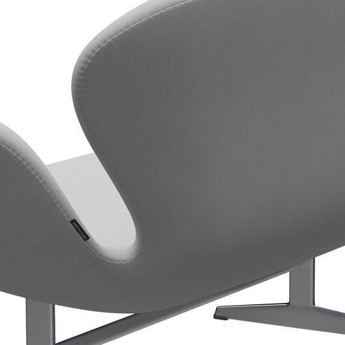 Fritz Hansen Swan Sofa 2 -sæder, satin børstet aluminium/stålcut Trio White & Light Gray