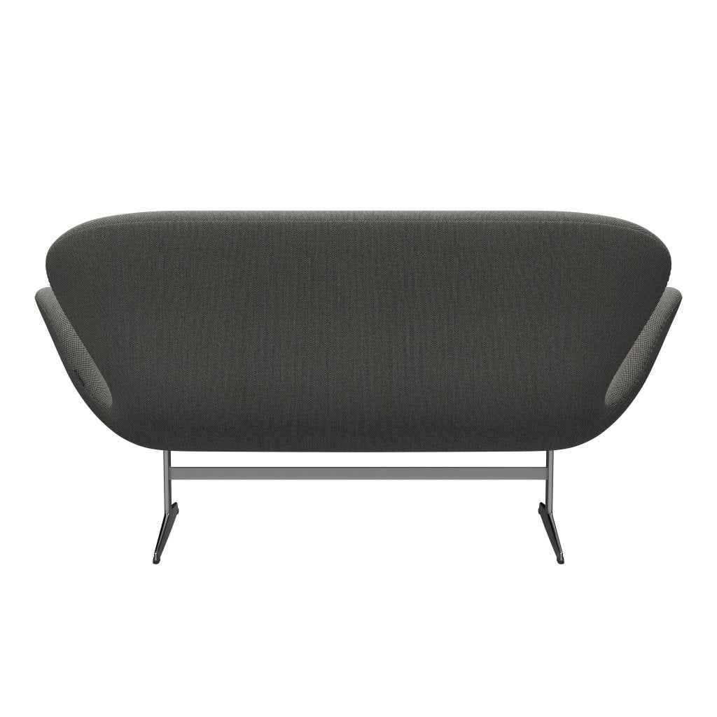 Fritz Hansen Swan canapé 2 places, aluminium brossé en satin / trio Steelcut blanc / noir