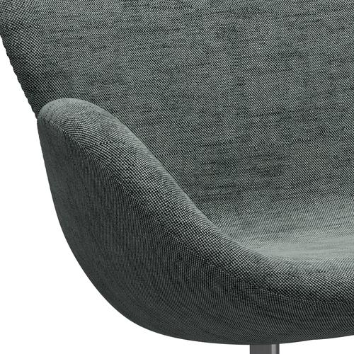 [product_category]-Fritz Hansen Swan Sofa 2 Seater, Satin Brushed Aluminium/Sunniva Black/White-Fritz Hansen-3321-SV163-SPAL-FRI-6