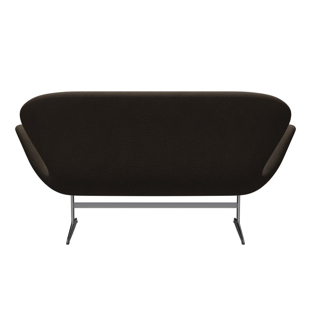 Fritz Hansen Swan Sofá 2 plazas, aluminio cepillado por satén/chocolate sunniva/negro