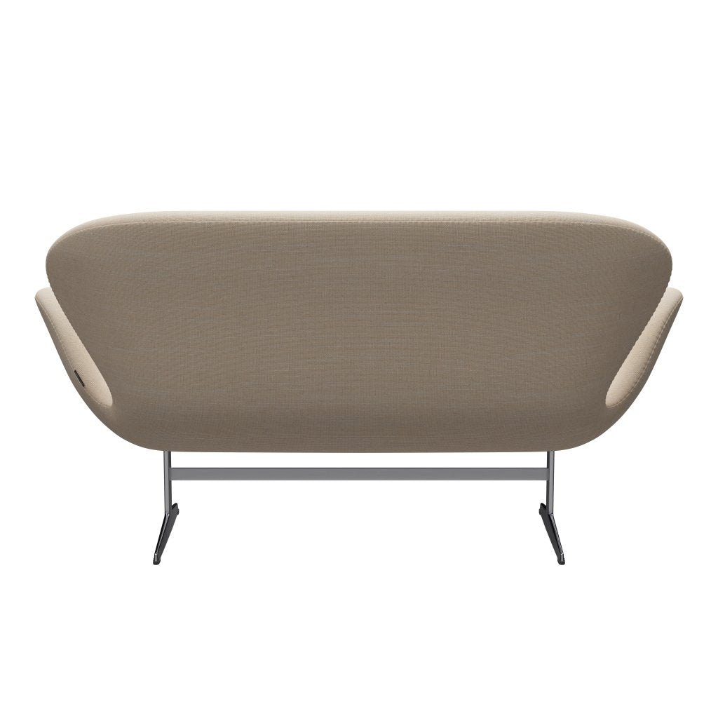 [product_category]-Fritz Hansen Swan Sofa 2 Seater, Satin Brushed Aluminium/Sunniva Crème/Sand-Fritz Hansen-3321-SV423-SPAL-FRI-4