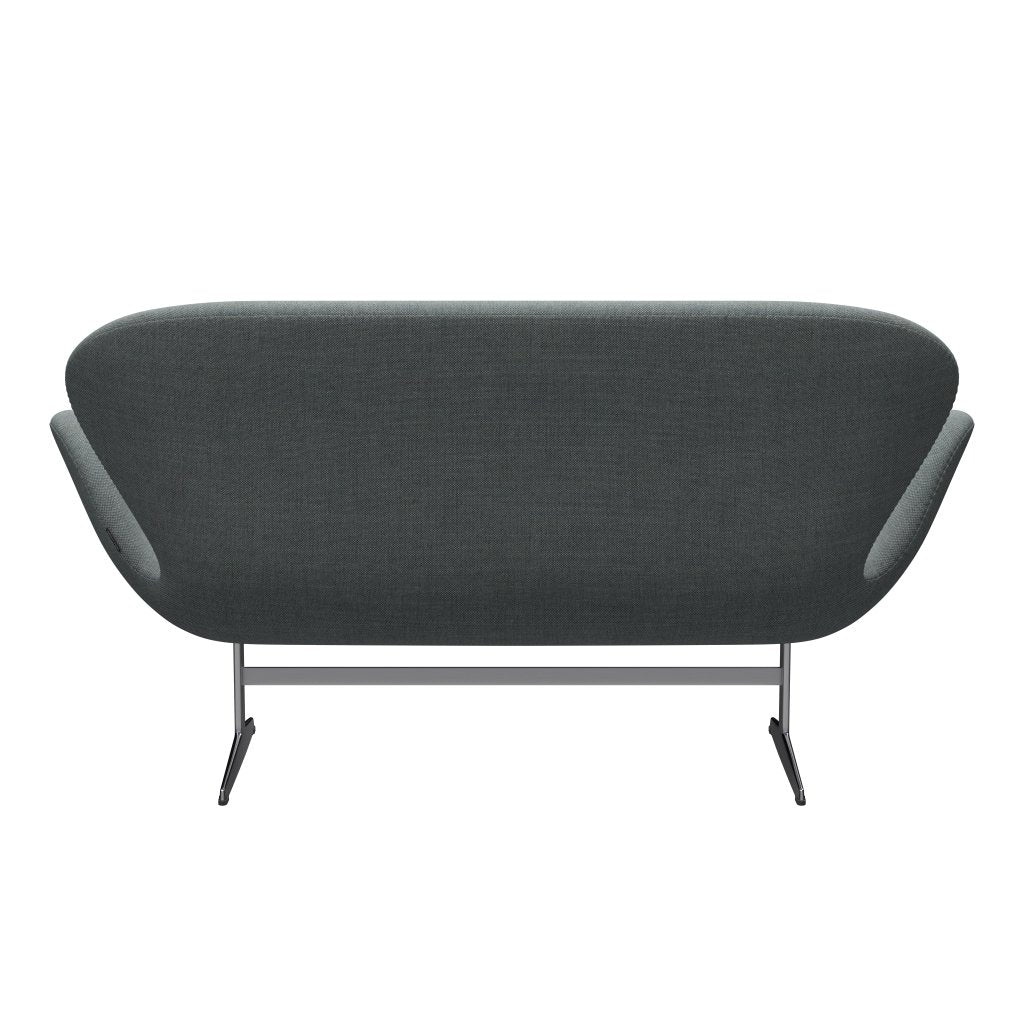 [product_category]-Fritz Hansen Swan Sofa 2 Seater, Satin Brushed Aluminium/Sunniva Grey/Pale Green-Fritz Hansen-3321-SV152-SPAL-FRI-4