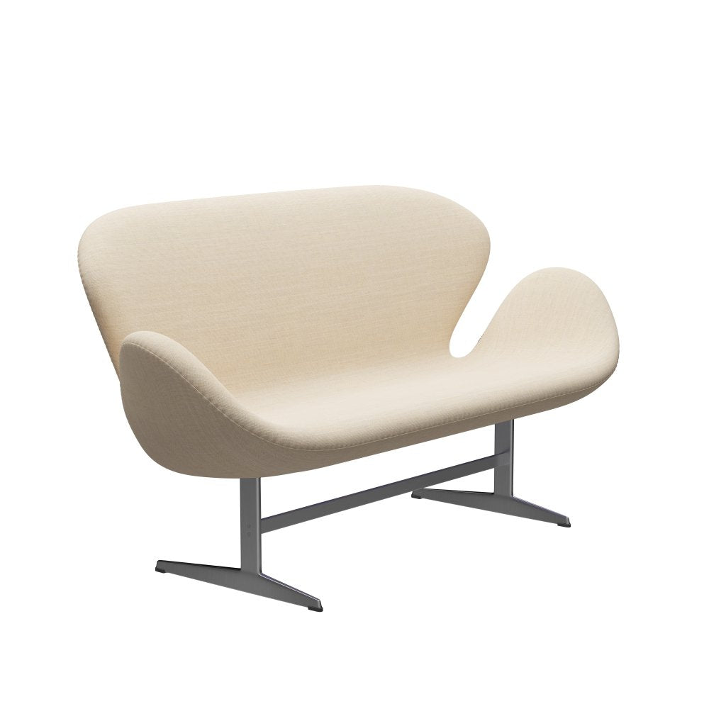 [product_category]-Fritz Hansen Swan Sofa 2 Seater, Satin Brushed Aluminium/Sunniva Sand-Fritz Hansen-3321-SV811-SPAL-FRI-2