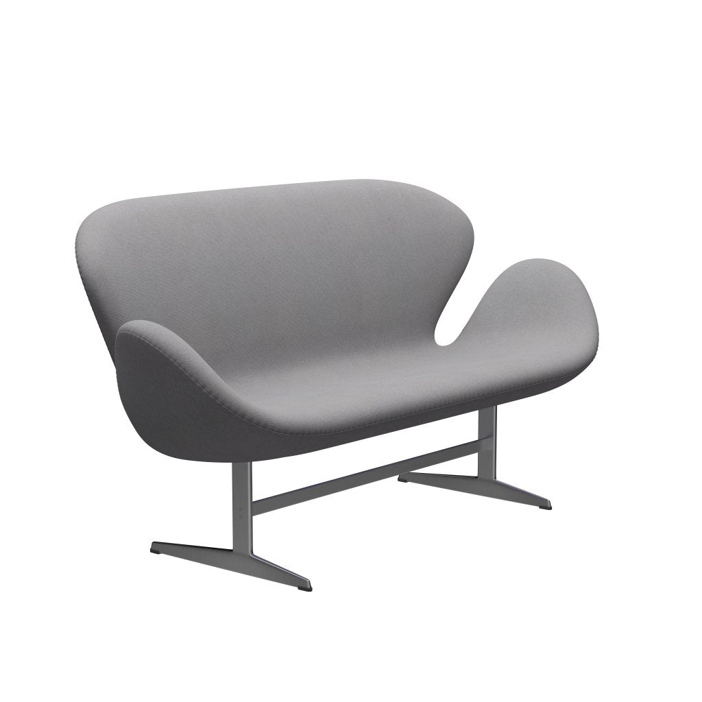 [product_category]-Fritz Hansen Swan Sofa 2 Seater, Satin Brushed Aluminium/Tonus Light Grey-Fritz Hansen-3321-TON216-SPAL-FRI-2