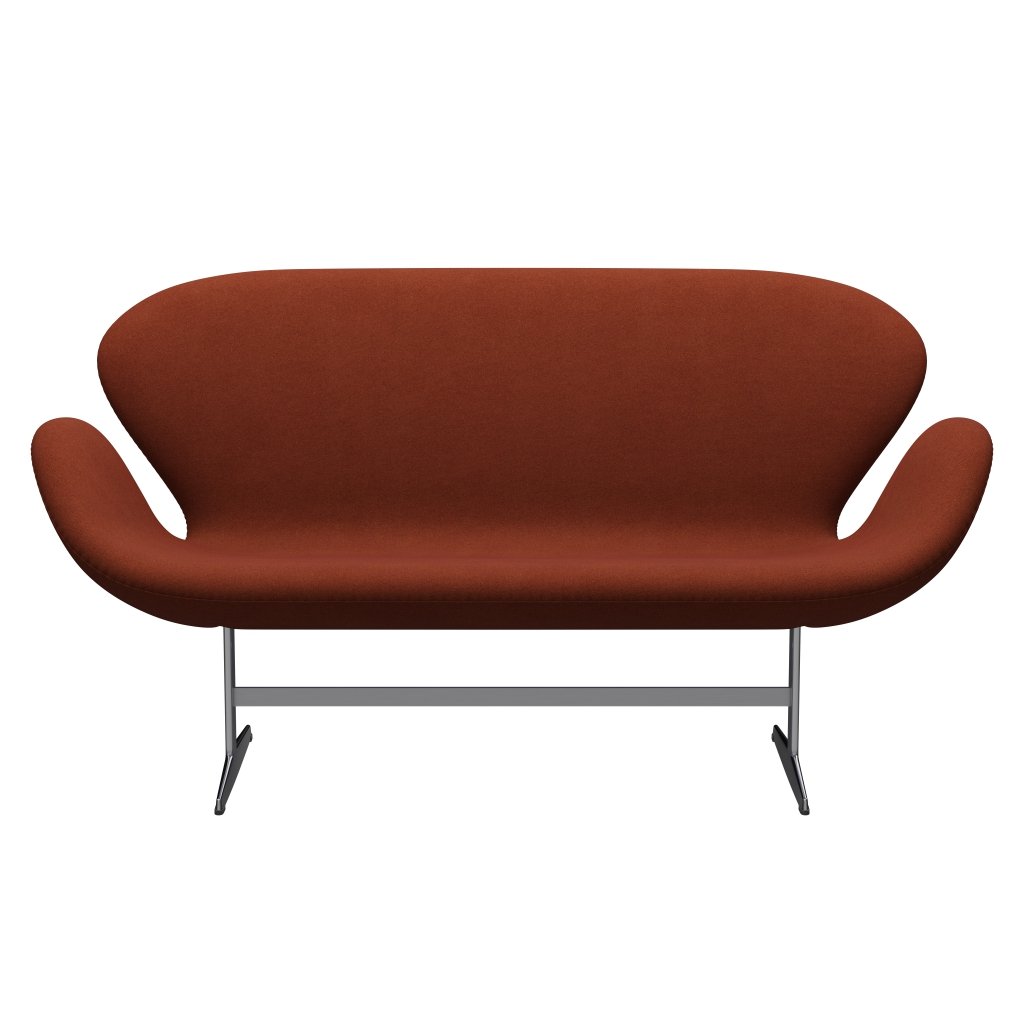 [product_category]-Fritz Hansen Swan Sofa 2 Seater, Satin Brushed Aluminium/Tonus Rust-Fritz Hansen-3321-TON474-SPAL-FRI-1