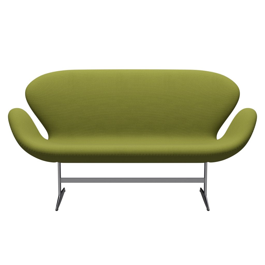 [product_category]-Fritz Hansen Swan Sofa 2 Seater, Satin Brushed Aluminum/Steelcut Light Military Green-Fritz Hansen-3321-STI950-SPAL-FRI-1