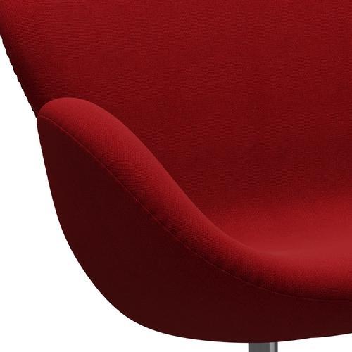 [product_category]-Fritz Hansen Swan Sofa 2 Seater, Sating Brushed Aluminium/Hallingdal Classic Red-Fritz Hansen-3321-HAL674-SPAL-FRI-7