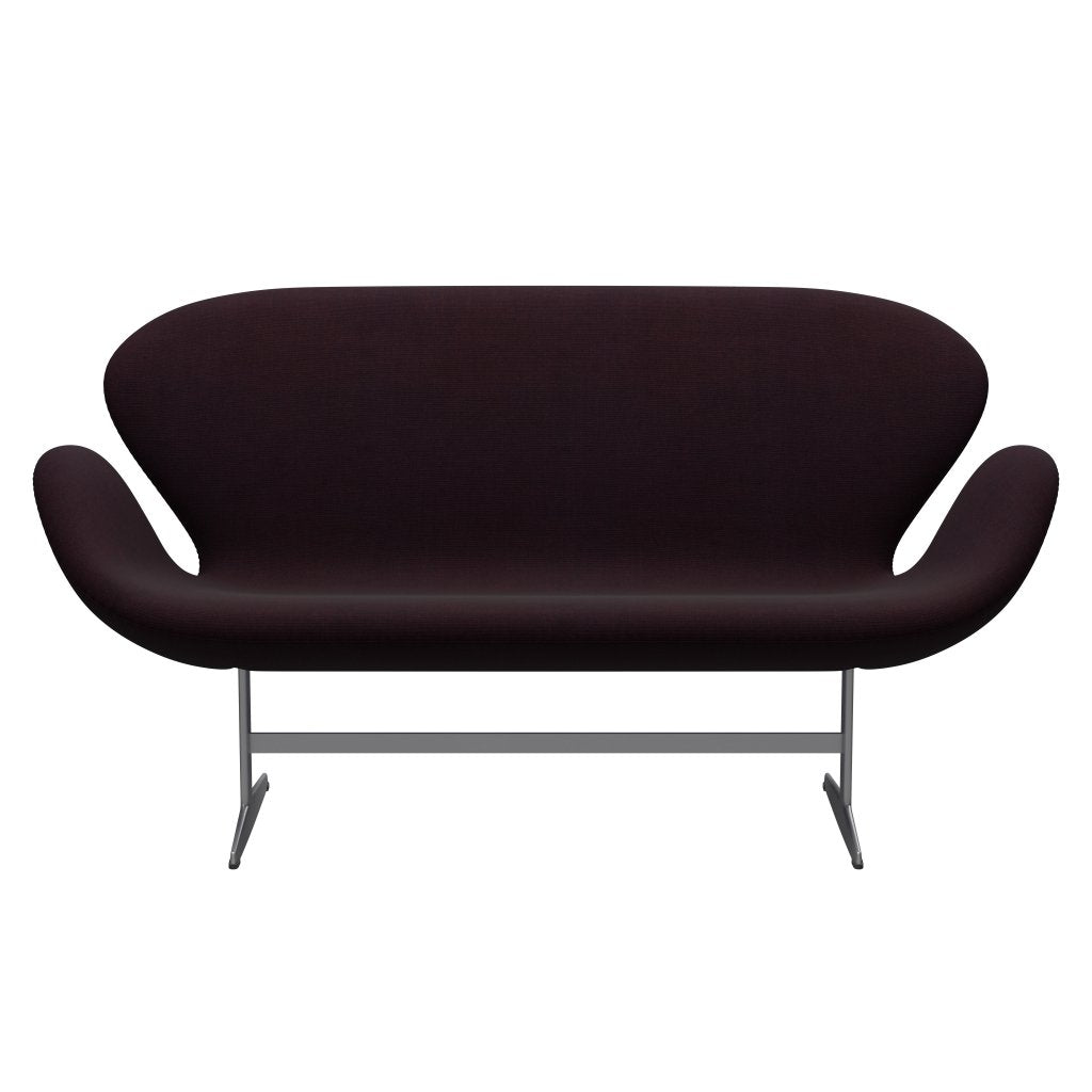 Fritz Hansen Swan Sofa 2 -sæder, sølvgrå/lærred Ocean Violet