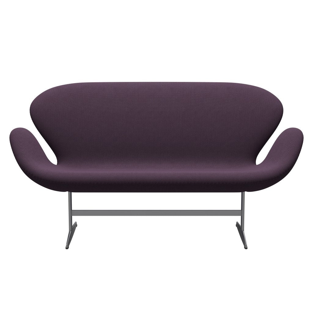 [product_category]-Fritz Hansen Swan Sofa 2 Seater, Silver Grey/Capture Violet Dark-Fritz Hansen-3321-CP7001-SGBASE-FRI-1