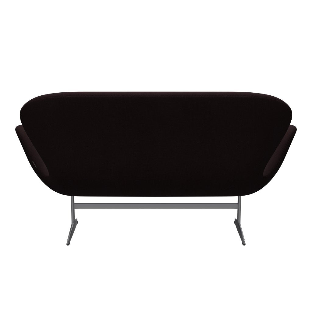 Fritz Hansen Swan canapé 2 places, gris argenté / Christianshavn Dark Red Uni