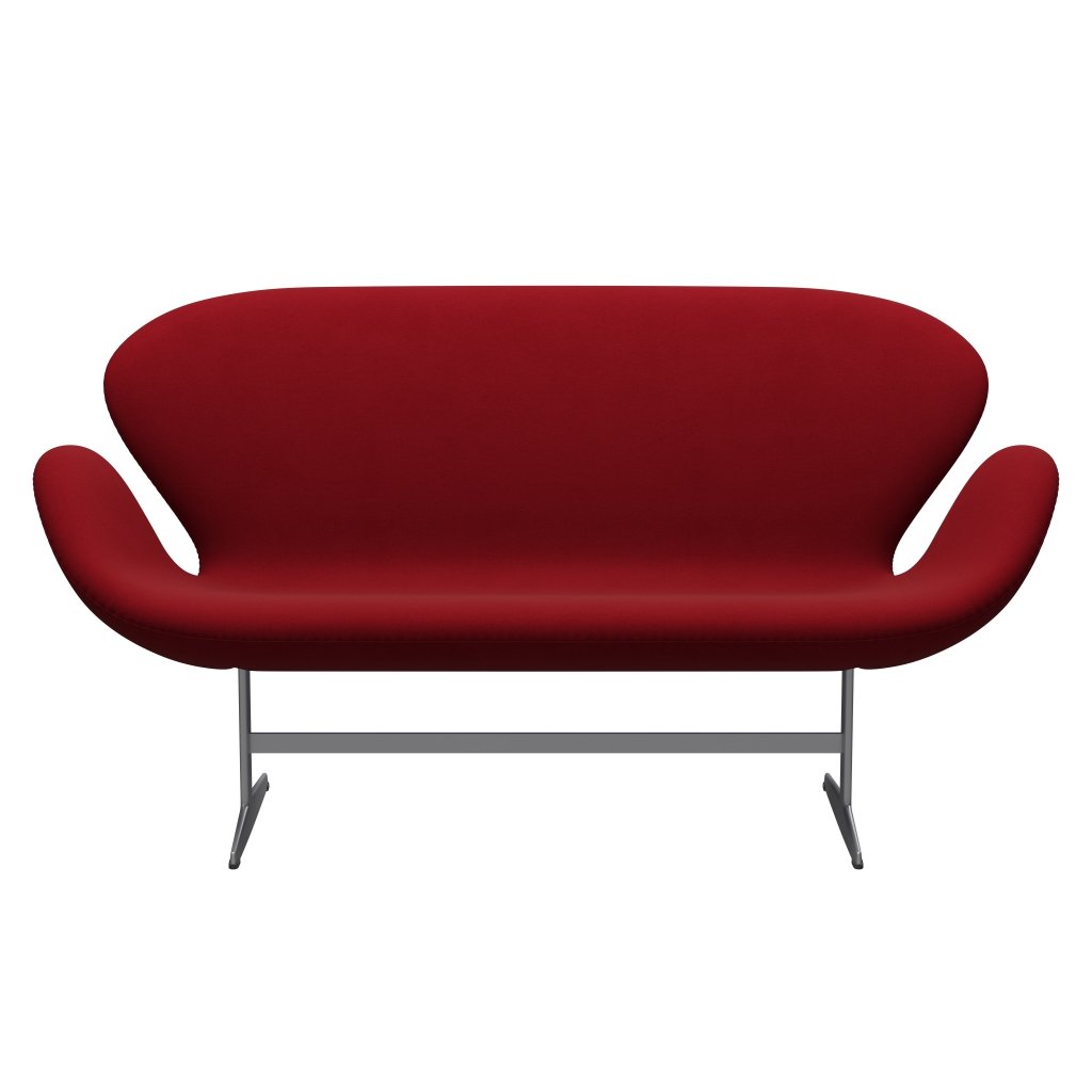 Fritz Hansen Swan Sofa 2 -sæder, sølvgrå/komfort Bordeaux