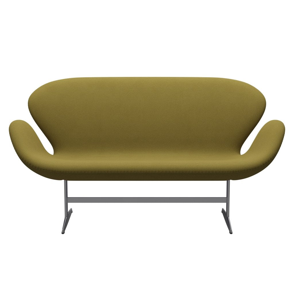 [product_category]-Fritz Hansen Swan Sofa 2 Seater, Silver Grey/Diablo Autumn Green-Fritz Hansen-3321-DIA900-SGBASE-FRI-1