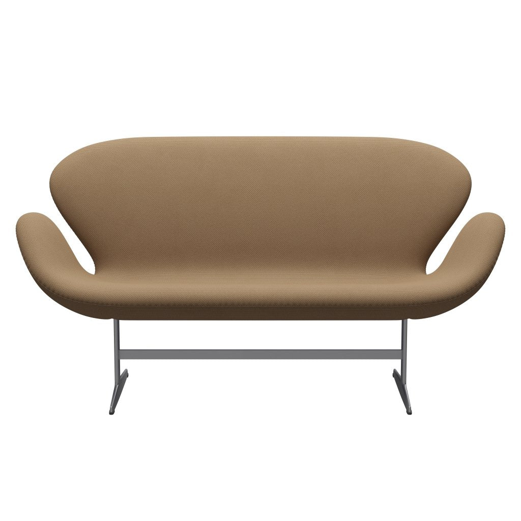 [product_category]-Fritz Hansen Swan Sofa 2 Seater, Silver Grey/Diablo Gold Sand-Fritz Hansen-3321-DIA401-SGBASE-FRI-1