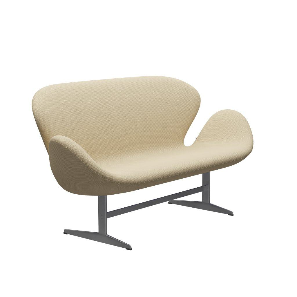 Fritz Hansen Swan Sofá 2 plazas, Silver Grey/Diablo Ivory