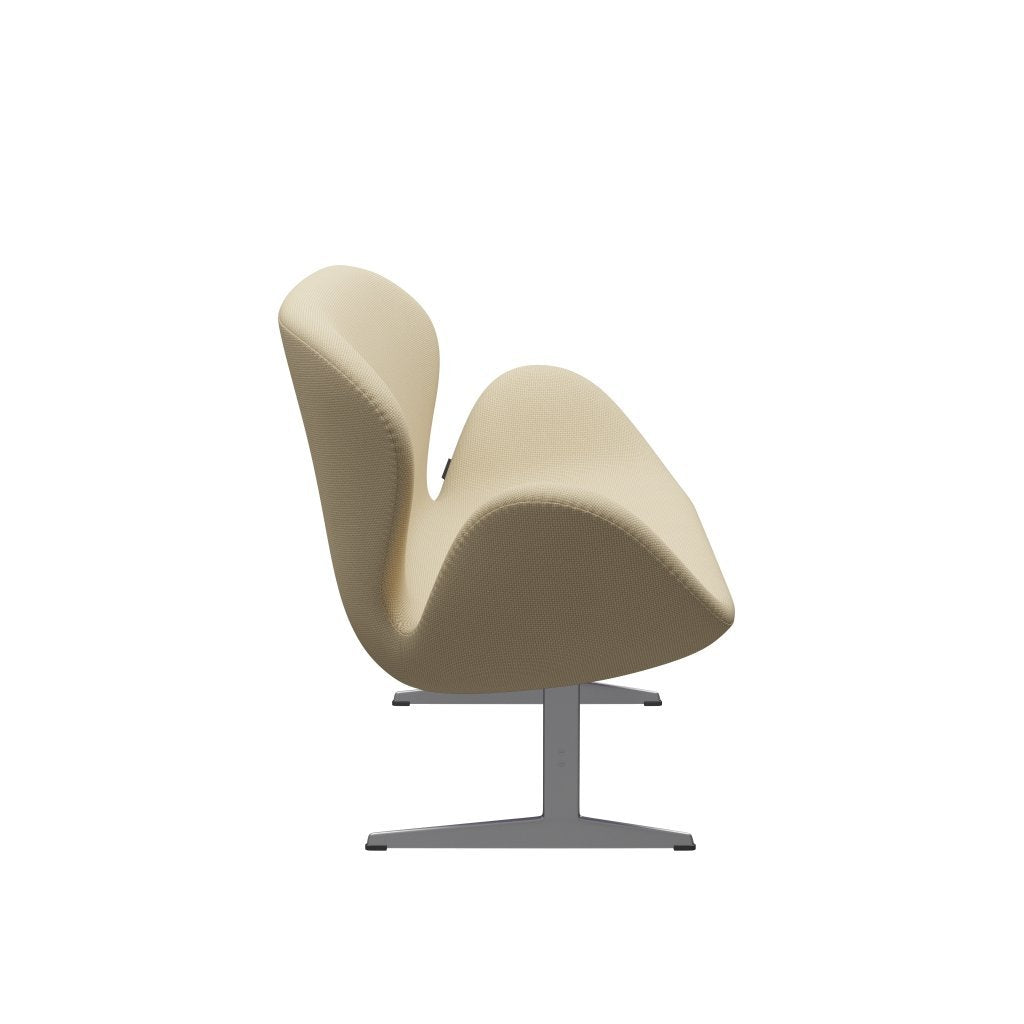 Fritz Hansen Swan canapé 2 places, gris argenté / diablo ivoire