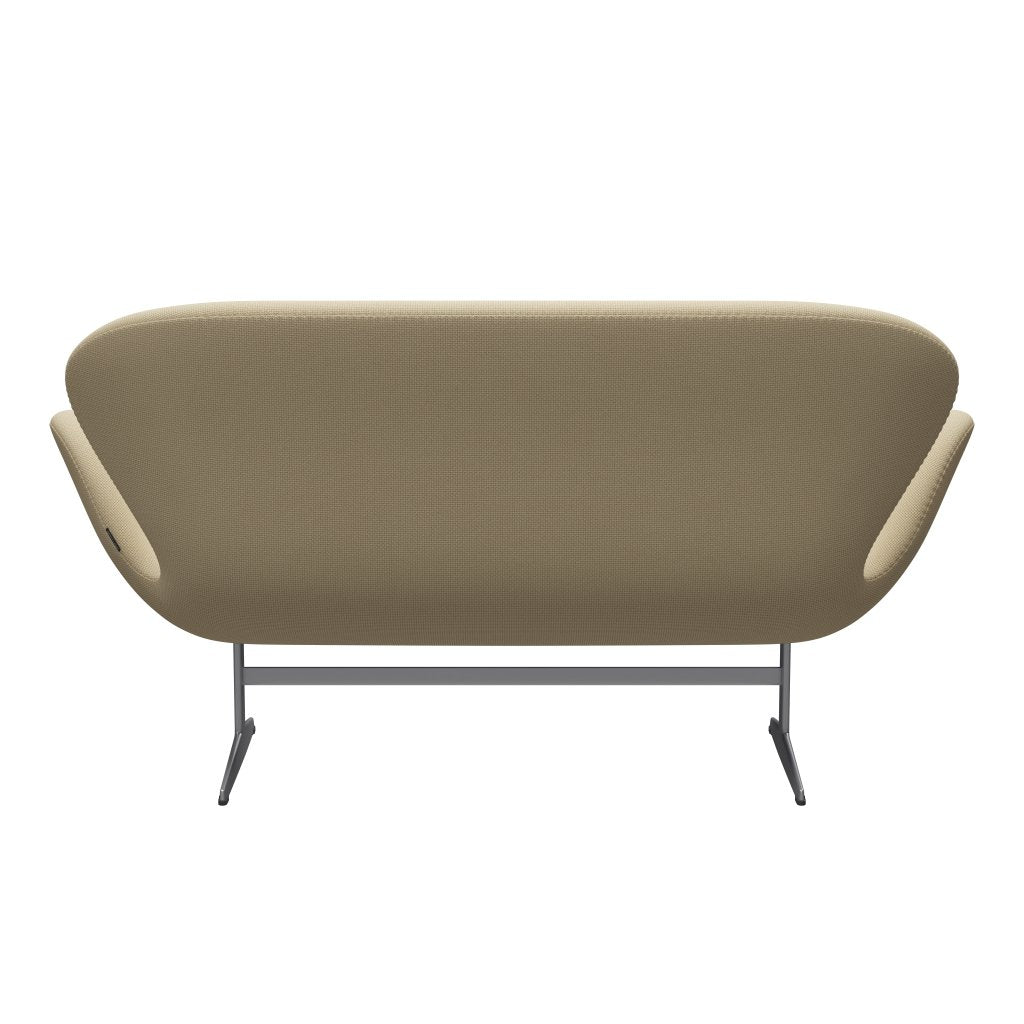 Fritz Hansen Swan canapé 2 places, gris argenté / diablo ivoire