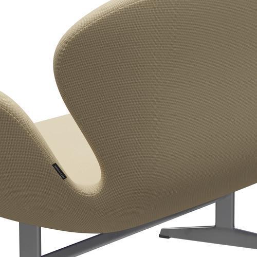 Fritz Hansen Swan Sofa 2 -sæder, sølvgrå/Diablo elfenben