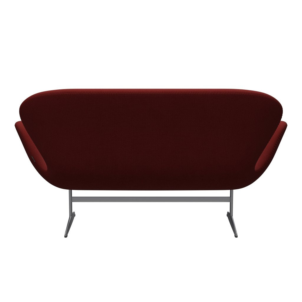 [product_category]-Fritz Hansen Swan Sofa 2 Seater, Silver Grey/Diablo Wine Red-Fritz Hansen-3321-DIA302-SGBASE-FRI-4