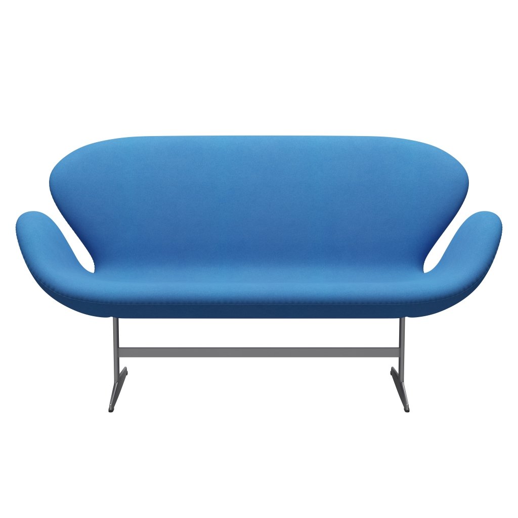 [product_category]-Fritz Hansen Swan Sofa 2 Seater, Silver Grey/Divina Light Blue (742)-Fritz Hansen-3321-DIV742-SGBASE-FRI-1