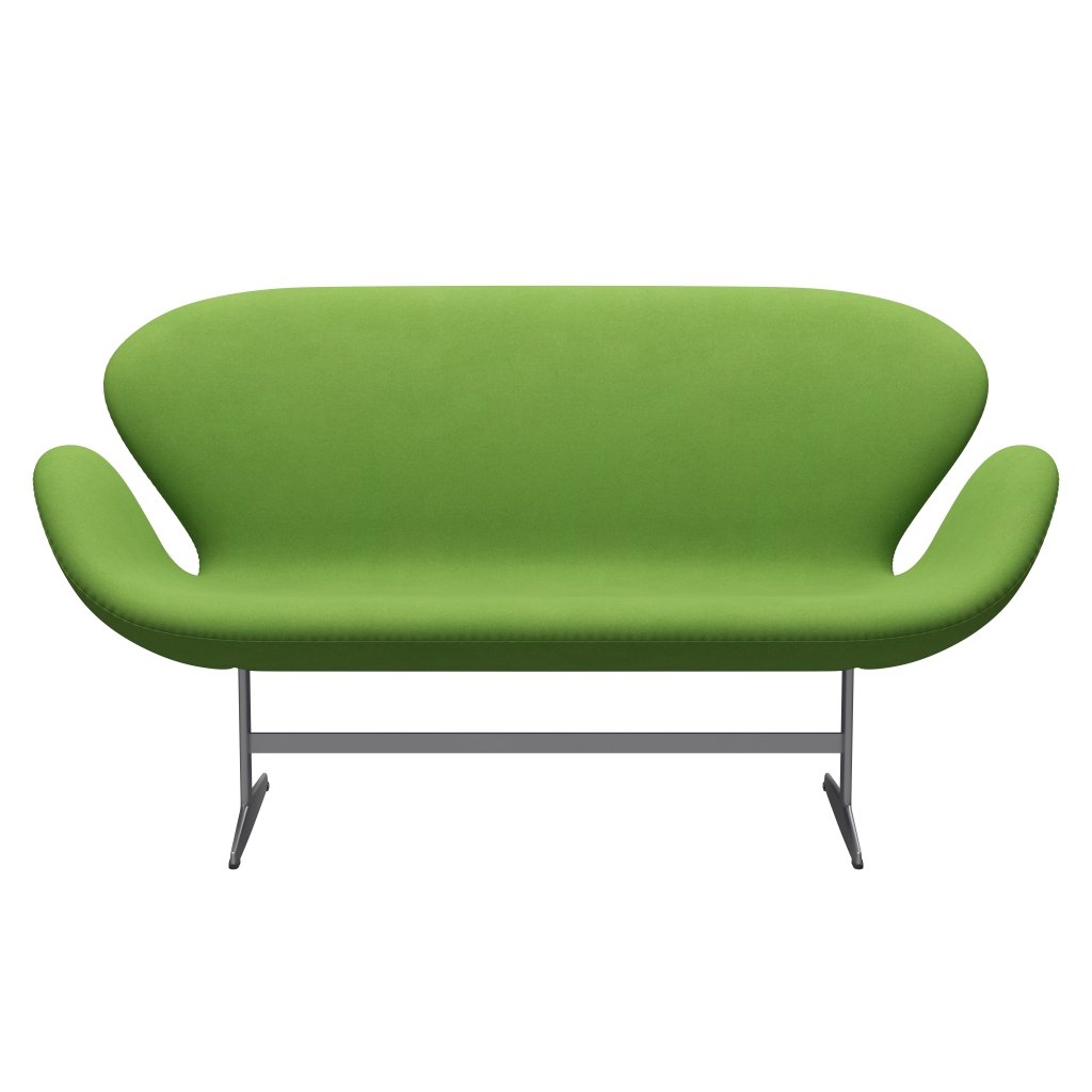 [product_category]-Fritz Hansen Swan Sofa 2 Seater, Silver Grey/Divina Lime Light-Fritz Hansen-3321-DIV956-SGBASE-FRI-1