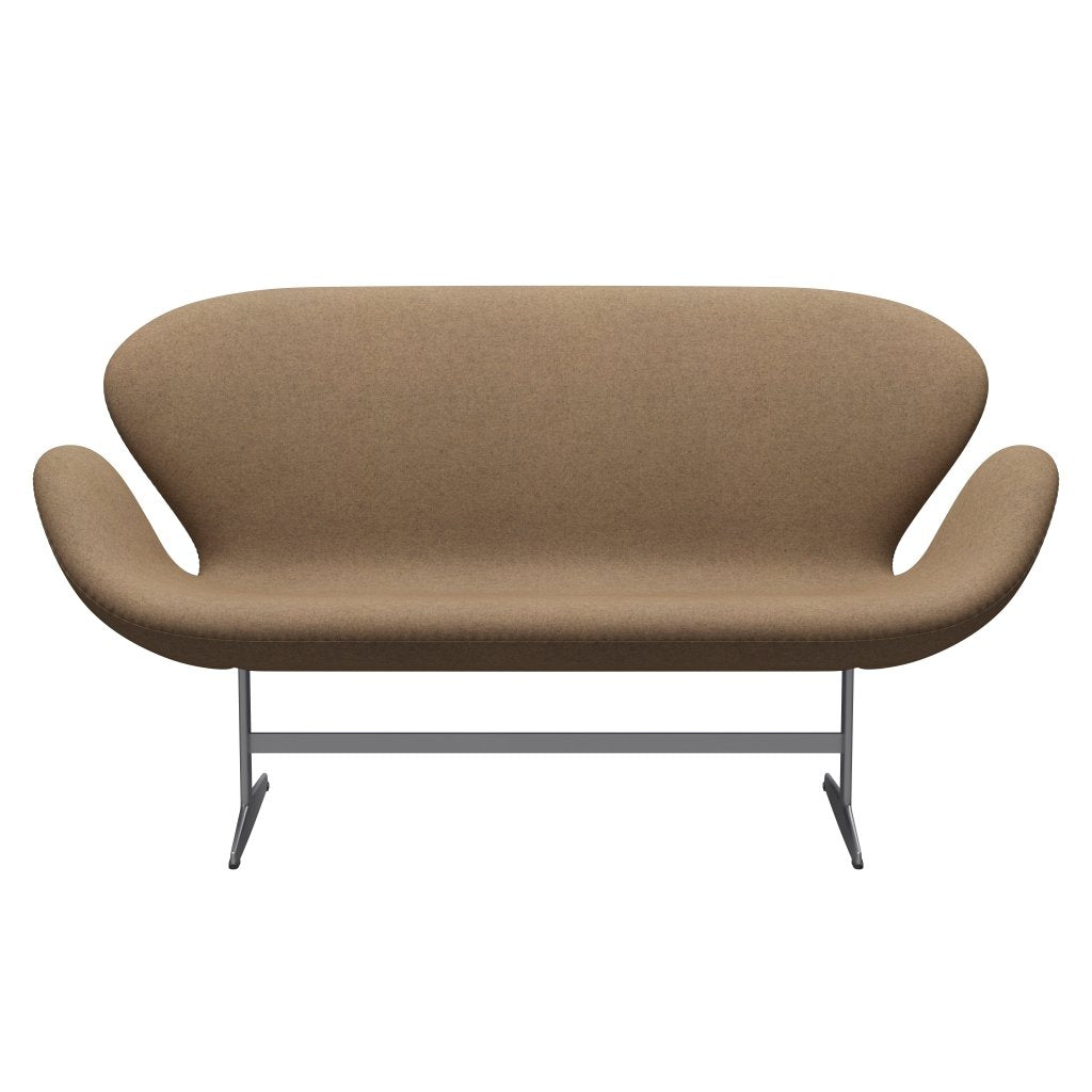 Fritz Hansen Swan Sofa 2 Seater, Silver Grey/Divina Md Café Latte