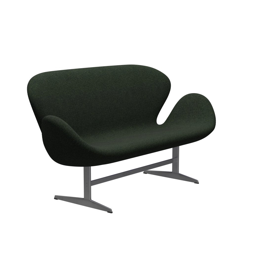 [product_category]-Fritz Hansen Swan Sofa 2 Seater, Silver Grey/Divina Md Moss Green-Fritz Hansen-3321-DMD973-SGBASE-FRI-2