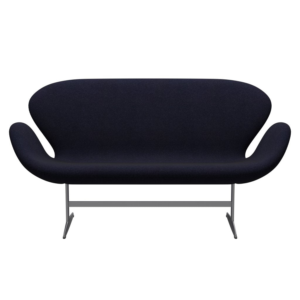 [product_category]-Fritz Hansen Swan Sofa 2 Seater, Silver Grey/Divina Md Navy Dark-Fritz Hansen-3321-DMD783-SGBASE-FRI-1