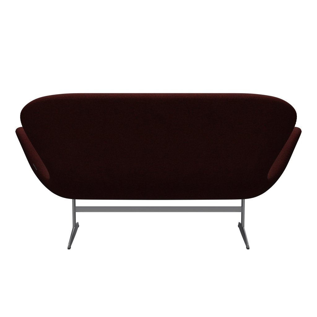 [product_category]-Fritz Hansen Swan Sofa 2 Seater, Silver Grey/Divina Melange Burgundy-Fritz Hansen-3321-DIM597-SGBASE-FRI-4