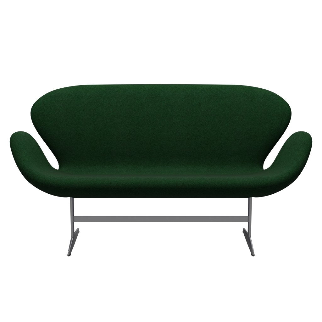 [product_category]-Fritz Hansen Swan Sofa 2 Seater, Silver Grey/Divina Melange Forest Green-Fritz Hansen-3321-DIM977-SGBASE-FRI-1