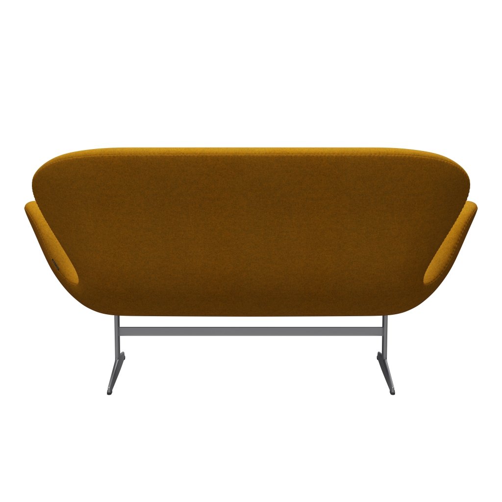 [product_category]-Fritz Hansen Swan Sofa 2 Seater, Silver Grey/Divina Melange Ochre Yellow-Fritz Hansen-3321-DIM457-SGBASE-FRI-4