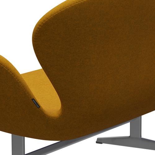 [product_category]-Fritz Hansen Swan Sofa 2 Seater, Silver Grey/Divina Melange Ochre Yellow-Fritz Hansen-3321-DIM457-SGBASE-FRI-5