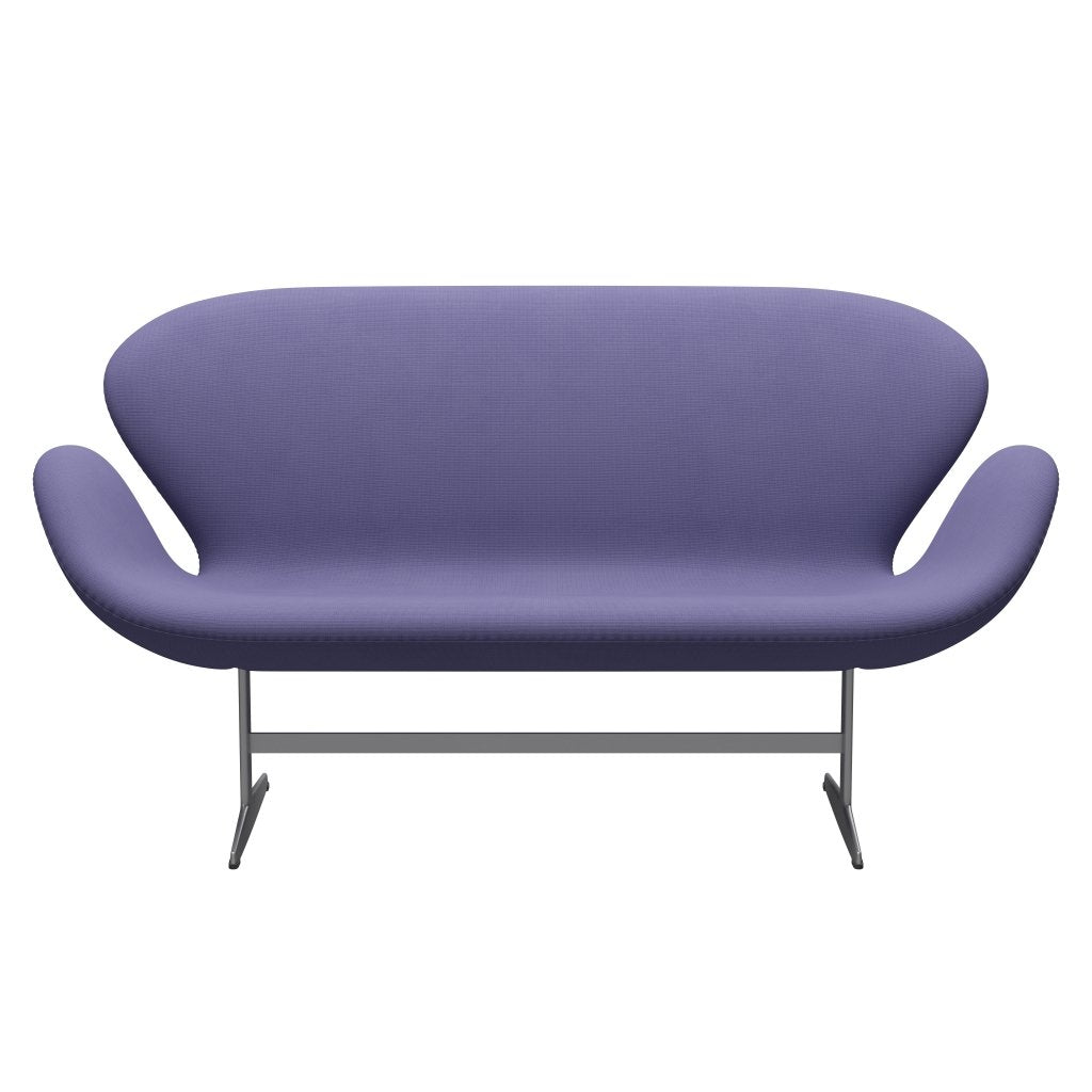 [product_category]-Fritz Hansen Swan Sofa 2 Seater, Silver Grey/Fame Blue Violet-Fritz Hansen-3321-F65081-SGBASE-FRI-1