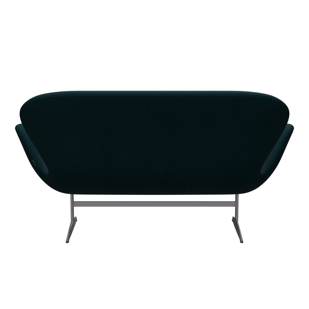 [product_category]-Fritz Hansen Swan Sofa 2 Seater, Silver Grey/Fame Dark Green-Fritz Hansen-3321-F68143-SGBASE-FRI-4