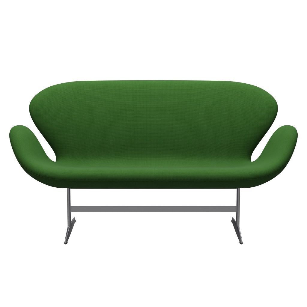 [product_category]-Fritz Hansen Swan Sofa 2 Seater, Silver Grey/Fame Grass Green-Fritz Hansen-3321-F68146-SGBASE-FRI-1