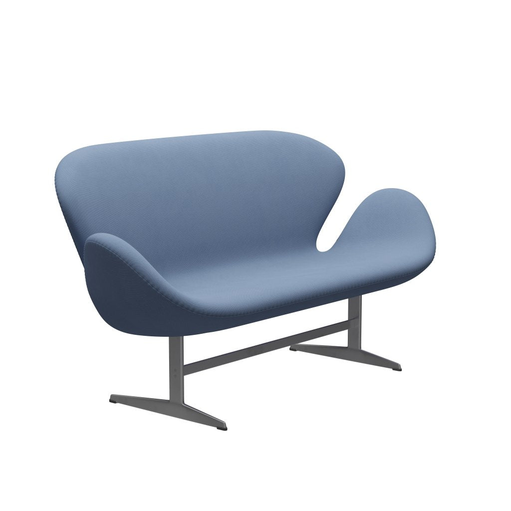 [product_category]-Fritz Hansen Swan Sofa 2 Seater, Silver Grey/Fame Grey Blue-Fritz Hansen-3321-F66130-SGBASE-FRI-2