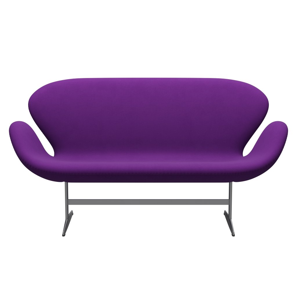 [product_category]-Fritz Hansen Swan Sofa 2 Seater, Silver Grey/Fame Violet-Fritz Hansen-3321-F65084-SGBASE-FRI-1