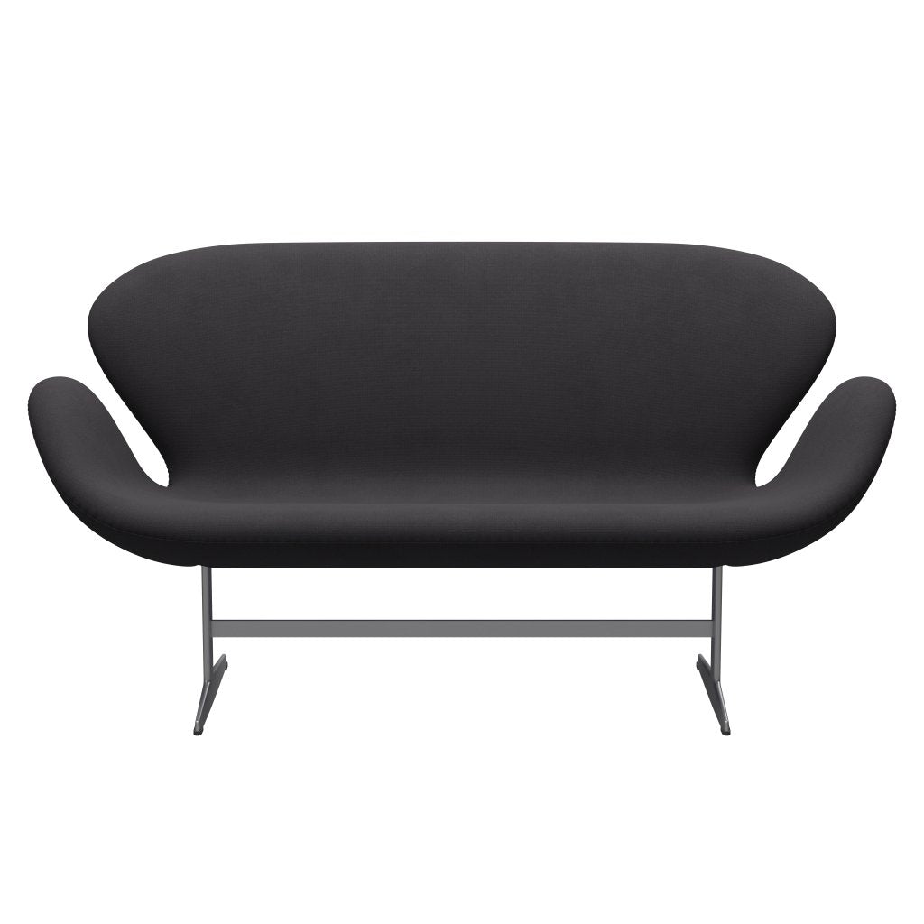 Fritz Hansen Swan Sofa 2 Sitzer, Silbergrau/Fiord Schwarz