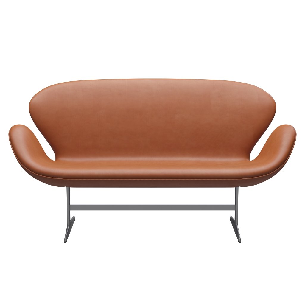 [product_category]-Fritz Hansen Swan Sofa 2 Seater, Silver Grey/Grace Walnut-Fritz Hansen-3321-ELWAL-SGBASE-FRI-1