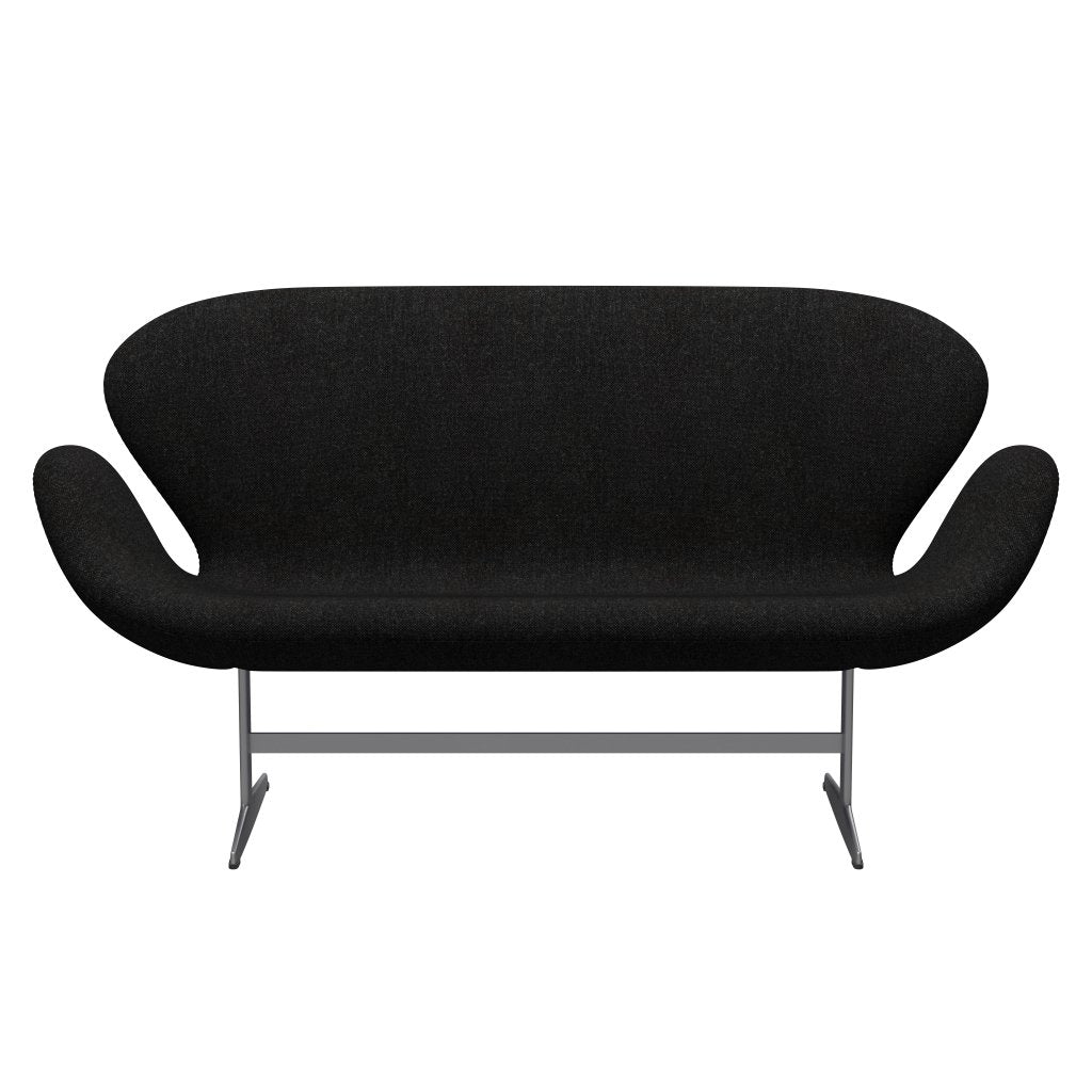 Fritz Hansen Swan Sofa 2 -Sitzer, Silbergrau/Hallingdalkohle