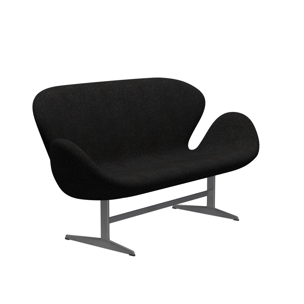 Fritz Hansen Swan Sofa 2 -Sitzer, Silbergrau/Hallingdalkohle