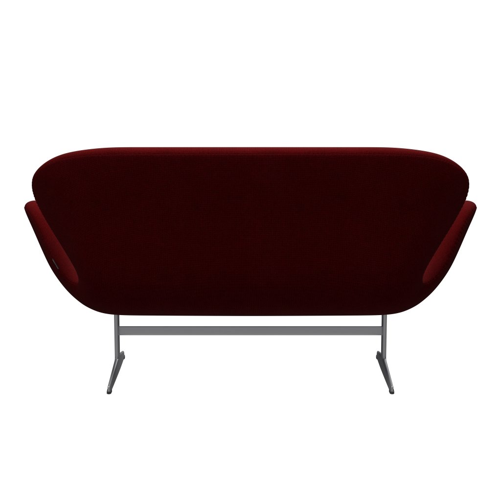 [product_category]-Fritz Hansen Swan Sofa 2 Seater, Silver Grey/Hallingdal Dark Red-Fritz Hansen-3321-HAL687-SGBASE-FRI-4